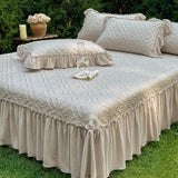 Load image into Gallery viewer, Summer high-end PE cool soft mat three-piece bed cover princess lace machine washable air conditioner soft mat