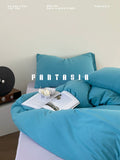 Load image into Gallery viewer, FANTASIA collection dream planet [do not smell the galaxy] blue and purple cotton knitted cotton bed four-piece cotton sheets