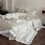 Load image into Gallery viewer, Late moonlight  French romantic cotton long-staple cotton four-piece set pure cotton glazed yarn lace girl quilt cover bedding