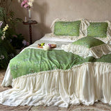 Load image into Gallery viewer, French chiffon lace tencel cotton summer cool quilt four-piece machine washable double summer cool silky smooth air conditioner quilt core