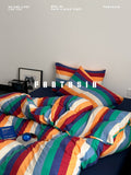 Load image into Gallery viewer, FANTASIA Collection Dream Planet [Stun Artist] Class A Striped Knitted Cotton Four-piece Cotton Sheet