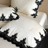 Load image into Gallery viewer, French light luxury Tencel summer cool quilt four-piece lace splicing summer quilt cool feeling silky princess style air conditioner quilt