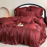Load image into Gallery viewer, French premium cotton satin long-staple cotton four-piece set pure cotton retro princess windbed cover heavy industry court bedding