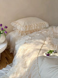 Load image into Gallery viewer, French premium cotton long-staple cotton bed cover four-piece princess style lace quilt cover pure cotton bedding