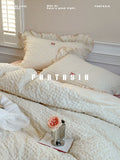 Load image into Gallery viewer, FANTASIA Collection Dream Planet [Amber Flower Cabinet] Cotton Pink Lace Embroidery Bed Four-piece set of pure cotton sheets