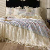 Load image into Gallery viewer, Summer girl heart cool feeling Tencel Xia Liang quilt four-piece princess mattress skirt lace edge quilt cover silky thin quilt