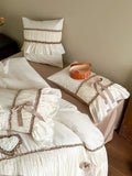 Load image into Gallery viewer, Vintage French Princess Style Premium Tencel Four-piece Girl Ice Silky Naked Sleeping Quilt Cover Sheets Bedding
