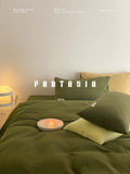 Load image into Gallery viewer, FANTASIA Dream Planet [Brooke Grandma Green] Light Luxury Waffle Cotton Four-piece Cotton Sheet