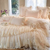 Load image into Gallery viewer, French premium cotton long-staple cotton bed cover four-piece princess style lace quilt cover pure cotton bedding