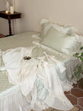 Load image into Gallery viewer, French girl romantic Tencel Xia Liang quilt four-piece princess style bow lace air conditioner thin quilt bed cover
