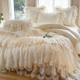 Load image into Gallery viewer, French premium cotton long-staple cotton bed cover four-piece princess style lace quilt cover pure cotton bedding