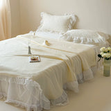 Load image into Gallery viewer, Summer Cool Silky Mat Xia Liang Quilt Four-piece Set Lace Bed Skirt Washable Naked Sleeping Air Conditioning Mat Three-piece Set