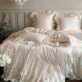 Load image into Gallery viewer, French premium cotton long-staple cotton bed cover four-piece princess style lace quilt cover pure cotton bedding