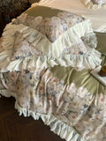 Load image into Gallery viewer, French romantic lace edge retro wind tencel cotton polished four-piece set flower print quilt cover bedding
