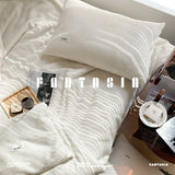 Load image into Gallery viewer, FANTASIA Collection Dream Planet [Moonrise Tide] Class A Pure White Waffle Pure Cotton Four-piece Cotton Sheet
