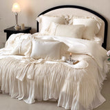Load image into Gallery viewer, French premium cotton satin long-staple cotton four-piece set pure cotton retro princess windbed cover heavy industry court bedding