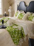 Load image into Gallery viewer, Summer girl heart cool feeling Tencel Xia Liang quilt four-piece princess mattress skirt lace edge quilt cover silky thin quilt