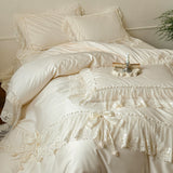Load image into Gallery viewer, Lanxu Home Textiles French Girl Heart Bed Skirt Four-piece Set Lace Lace Bow Quilt Cover Cotton Sheet Bedding