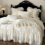Load image into Gallery viewer, French premium cotton long-staple cotton bed cover four-piece princess style lace quilt cover pure cotton bedding
