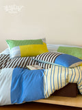 Load image into Gallery viewer, FANTASIA Collection Dream Planet [Blue Island Weekly] Retro Striped Cotton Bed Four-piece Cotton Quilt Cover