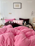 Load image into Gallery viewer, FANTASIA Dream Planet [Strawberry Brownie] Pink Contrasting Color Cotton Knitted Cotton Four-piece Cotton Sheet