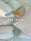 Load image into Gallery viewer, FANTASIA Collection Dream Planet [Berlin Blue Poetry] Blue Splicing Cotton Double Yarn Four-piece Cotton Sheet