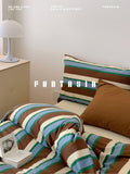 Load image into Gallery viewer, FANTASIA Dream Planet [Walnut Labyrinth] American Stripe Class A Cotton Knitted Cotton Four-piece Set