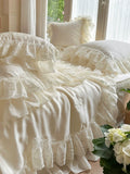 Load image into Gallery viewer, Washable cool feeling Tencel summer cool quilt four-piece French romantic lace machine washable silky smooth summer air conditioner thin quilt