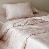 Load image into Gallery viewer, Lanxu Home Textiles Light Luxury Lenzing Tencel Four-piece Feather Jacquard Quilt Cover Summer Cool Ice Silky Sleeping Naked Bedding
