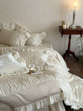 Load image into Gallery viewer, Late moonlight  French romantic cotton long-staple cotton four-piece set pure cotton glazed yarn lace girl quilt cover bedding