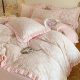 Load image into Gallery viewer, Winter Romantic Carved Milk Fleece Four-piece French Double-sided Fleece Thickened Quilt Cover Sheet Warm Fleece Bedding