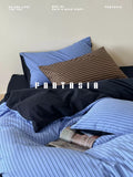 Load image into Gallery viewer, Nordic Bauhaus style blue stripes cotton washed cotton four-piece cotton sheets