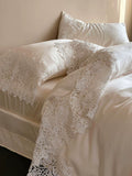 Load image into Gallery viewer, Spring and summer princess wind cool Lenzing Tencel four-piece French retro lace quilt cover Silky slippery sleeping sheets
