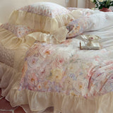 Load image into Gallery viewer, Ellie Dream < unk > French Romantic Oil Painting Wind Long-staple Cotton Four-piece Set Lace Lace Quilt Cover Pure Cotton Sheet Bedding
