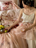 Load image into Gallery viewer, French Romantic Retro Wind Cool Tencel Cotton Four-piece Set Summer Silky Sleeping Naked Lace Edge Quilt Cover Ice Silk Sheet