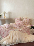 Load image into Gallery viewer, French girl cotton long-staple cotton four-piece romantic lace quilt cover pure cotton princess windbed cover bedding