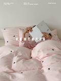 Load image into Gallery viewer, FANTASIA Collection Dream Planet [Sugar Coated Panda] Pink Embroidery Double Yarn Cotton Four-piece Cotton Sheet