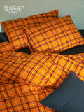 Load image into Gallery viewer, FANTASIA Dream Planet [Orange Blossom Lounge] Orange Plaid Medieval Cotton Four-piece Cotton Sheet