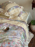 Load image into Gallery viewer, French Girl Pastoral Flowers Summer Tencel Cotton Four-piece Sheet Oil Painting Printing Vintage Niche Bedding
