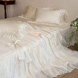 Load image into Gallery viewer, French girl romantic Tencel Xia Liang quilt four-piece princess style bow lace air conditioner thin quilt bed cover