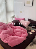 Load image into Gallery viewer, FANTASIA Dream Planet [Strawberry Brownie] Pink Contrasting Color Cotton Knitted Cotton Four-piece Cotton Sheet