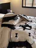 Load image into Gallery viewer, French romantic princess style three-dimensional bow cotton long-staple cotton four-piece set pure cotton satin girl lace quilt cover