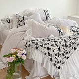 Load image into Gallery viewer, Winter Princess Wind Thickened Milk Fleece Bed Four-piece Warm Coral Fleece Sheet French Romantic Rose Quilt Cover