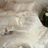 Load image into Gallery viewer, Lanxu Home Textiles French Girl Premium Jacquard Tencel Cotton Four-piece Set Lace Lace Quilt Cover Princess Wind Bedding