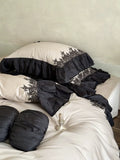 Load image into Gallery viewer, French retro pure cotton four-piece set cotton long-staple cotton embroidery high-grade lace lace quilt cover skin-friendly bedding