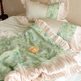 Load image into Gallery viewer, Mint light summer < unk > French 60 Lenzing Tencel summer cool quilt four-piece summer fresh green air conditioner thin quilt