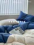 Load image into Gallery viewer, FANTASIA Dream Planet [Passing Moonlight] Blue and white splicing cotton double-layer yarn four-piece set of pure cotton sheets