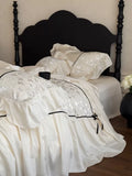 Load image into Gallery viewer, French Romantic Tencel Cotton Four-piece Princess Wind Jacquard Chiffon Lace Quilt Cover Silky Sleeping Naked Girl Heart Sheet