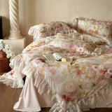 Load image into Gallery viewer, Romantic girl thickened tencel cotton polished four-piece French oil painting quilt cover princess wind autumn and winter bedding