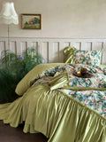Load image into Gallery viewer, French retro cotton washed cotton bed four-piece set pure cotton princess wind lotus leaf lace quilt cover high-end bed sheet